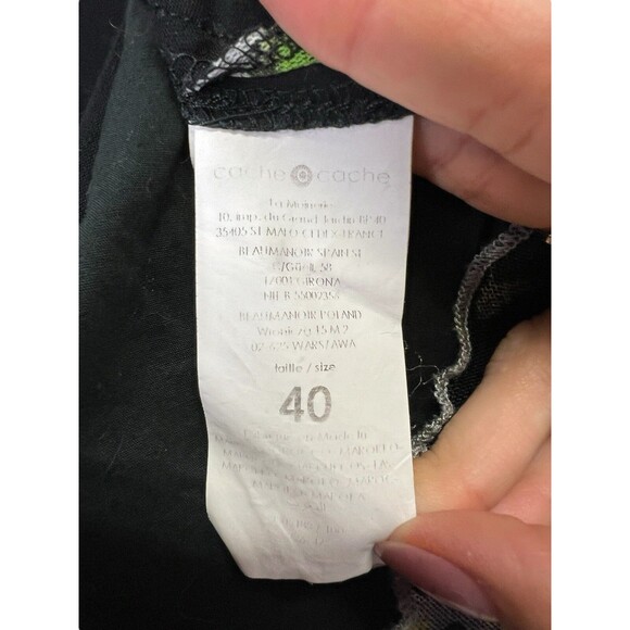 Vintage CACHE Y2K Black Green Graphic Asymmetrical Dress Goth Indie Grunge 40 - Picture 10 of 14